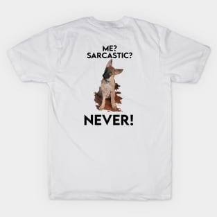 FasBytes Me Sarcasm, Never Dog T-Shirt